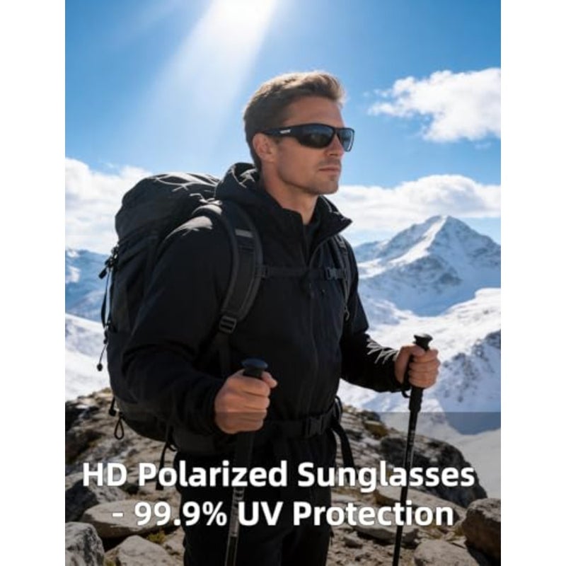 PUKCLAR Polarized Sports Sunglasses for Men Women Driving Sunglasses Cycling Running Fishing Golf Goggles Unbreakable Frame - Image 3