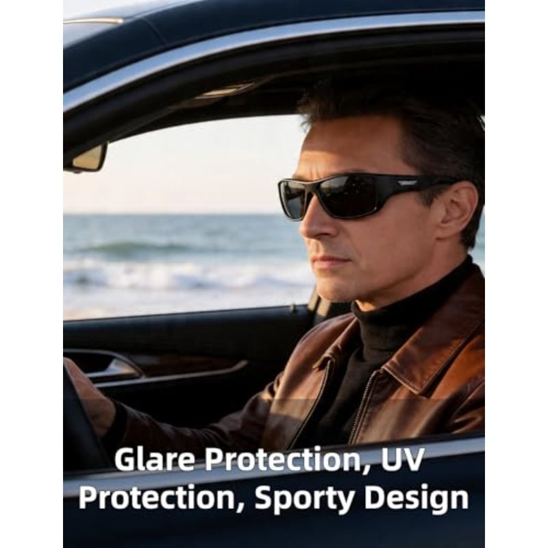 PUKCLAR Polarized Sports Sunglasses for Men Women Driving Sunglasses Cycling Running Fishing Golf Goggles Unbreakable Frame - Image 4