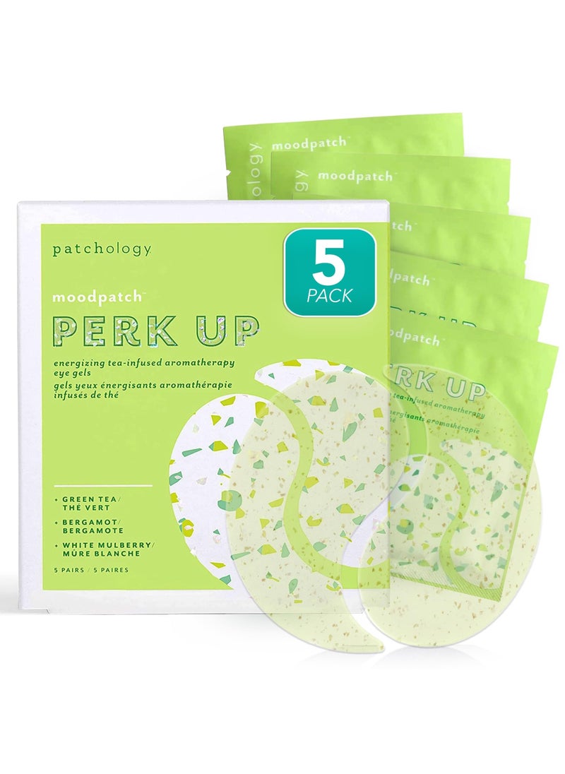 Patchology Patchology Perk Up Hydrating Under Eye Masks with Green Tea - Under Eye Patches For Dark Circles and Puffy Eyes Care, Treatment & Moisturizer - Eye Bags, Puffiness & Wrinkle Reducer (5 Pairs) 