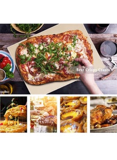 Bukela Pizza Stone, Square Baking Stone with Wooden Peel, Heat Resistant Baking Stone, Oven Baking Stone, Pizza Stone with Wooden Paddle, Square Pizza Stone, Heat Resistant Pizza Stone  - Image 4