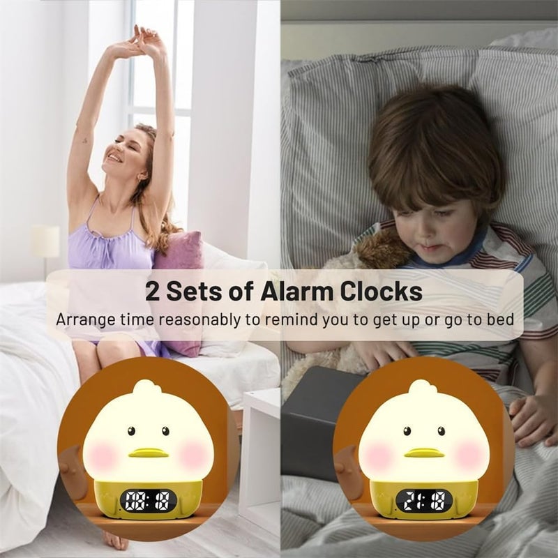 Cute Duck Alarm Clock with 6-Color Night Light, Digital Clock for Kids & Teens - Image 2