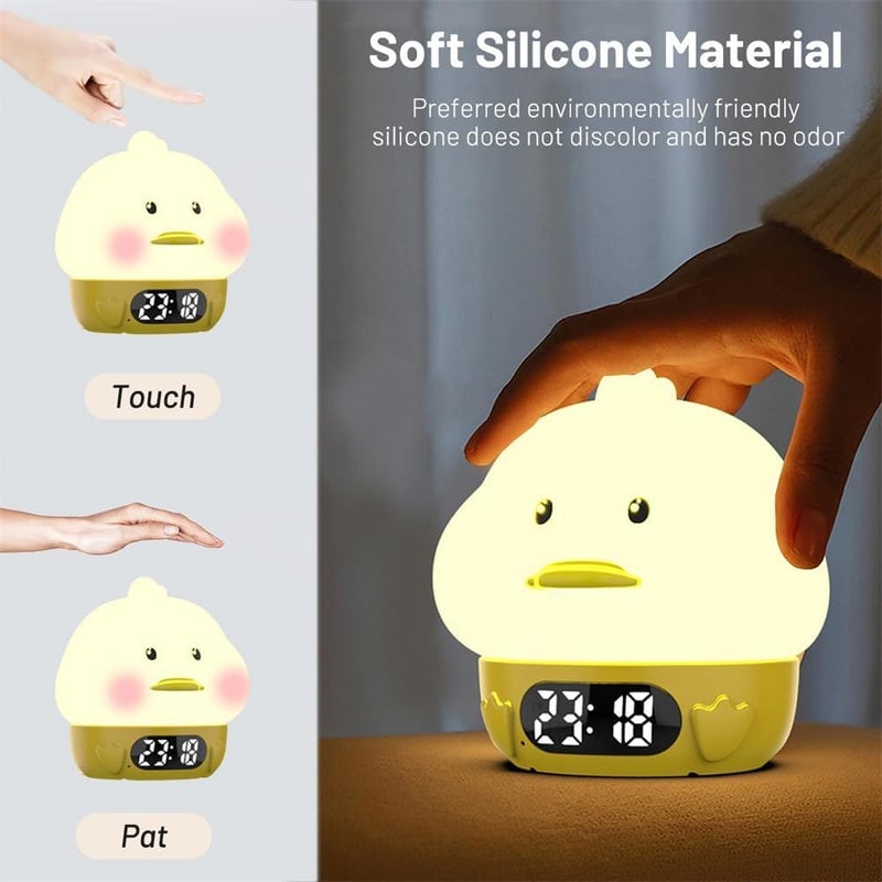 Cute Duck Alarm Clock with 6-Color Night Light, Digital Clock for Kids & Teens - Image 4