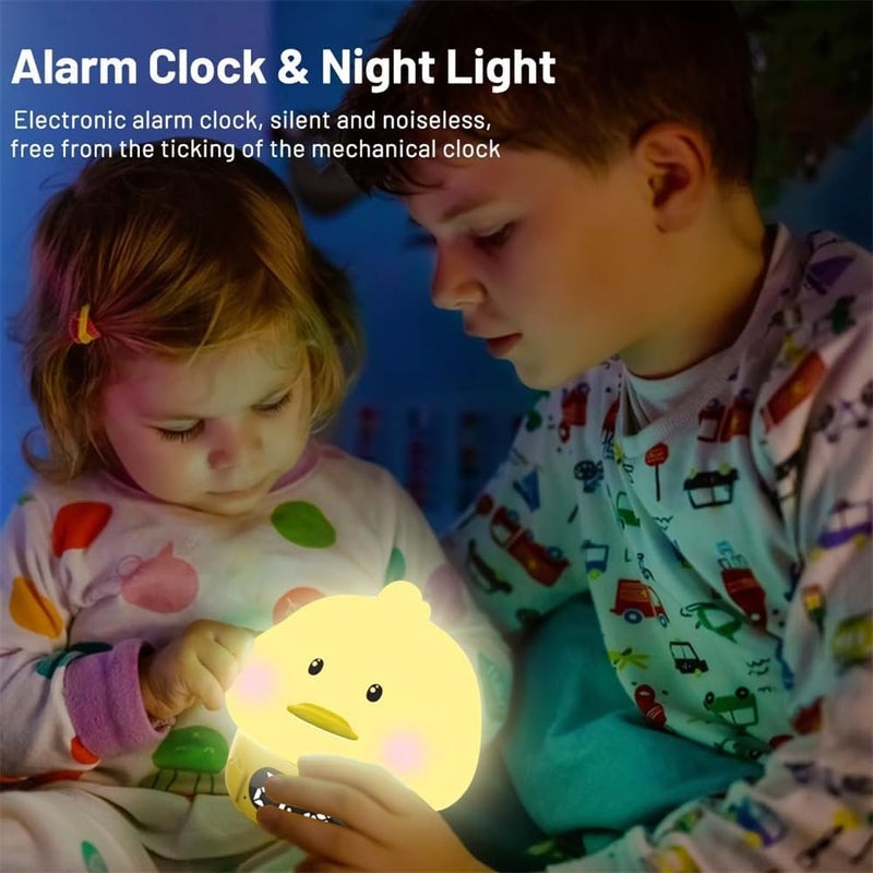 Cute Duck Alarm Clock with 6-Color Night Light, Digital Clock for Kids & Teens - Image 5