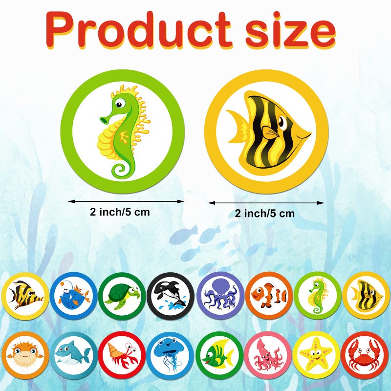 Woanger 240 Pieces Toilet Targets for Boys, Ocean Animals Potty Training Flushable Targets Sea Creatures Potty Training Stickers 2 Inch Pee Stickers Color Changing Pee Signs for Toddler Boys Training - Image 2