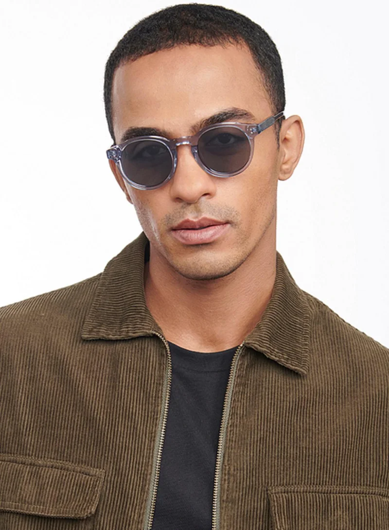John Jacobs John Jacobs Full Rim Round Branded Latest and Stylish Sunglasses | Polarized and 100% UV Protected | For Men & Women | Large | JJ S14673 Grey - Pack of 1