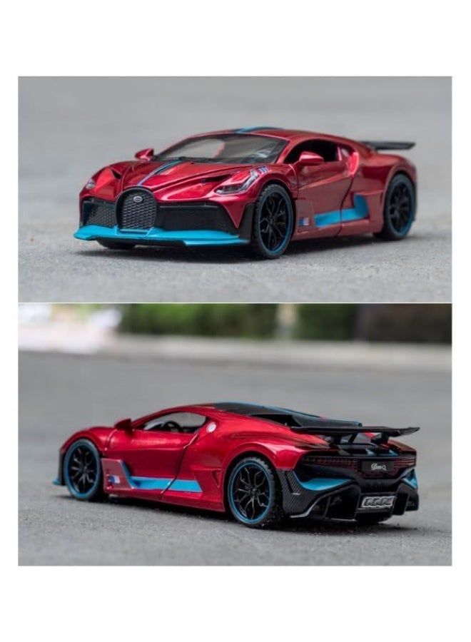 تشي زي محاكاة سيارة لعبة معدنية مصبوبة من طراز Bugatti Divo بمقياس 1:32 للأطفال - أفضل هدية للأولاد، بتصميم واقعي، وإضاءة وصوت - Image 4