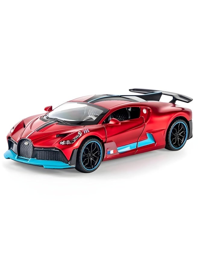 تشي زي محاكاة سيارة لعبة معدنية مصبوبة من طراز Bugatti Divo بمقياس 1:32 للأطفال - أفضل هدية للأولاد، بتصميم واقعي، وإضاءة وصوت - Image 1