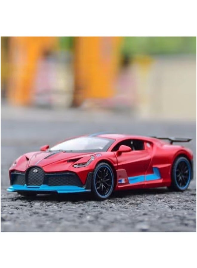 تشي زي محاكاة سيارة لعبة معدنية مصبوبة من طراز Bugatti Divo بمقياس 1:32 للأطفال - أفضل هدية للأولاد، بتصميم واقعي، وإضاءة وصوت - Image 3