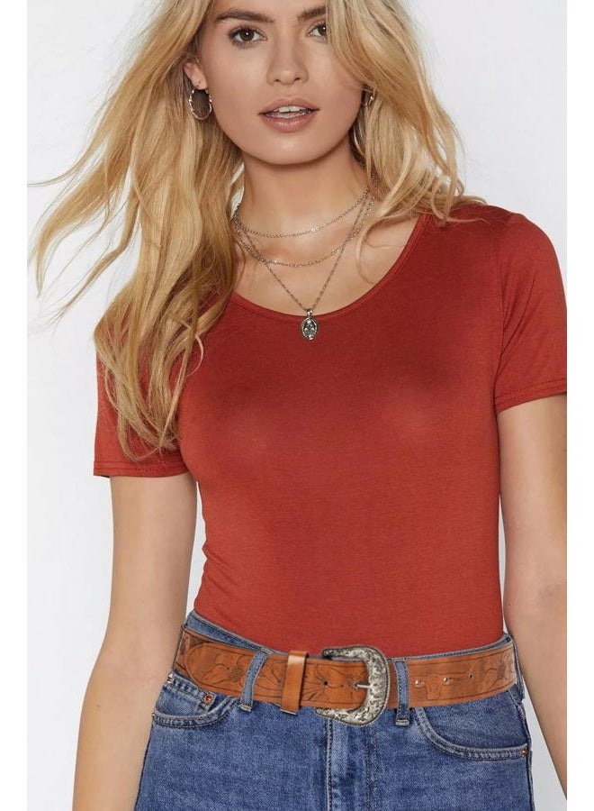 Eohak Western-Belt-for-Women-Cowgirl, PU-Leather-Waist-Belts with Vintage-Carved-Buckle and Tips-Ends for Jeans Pants Dresses, Brown-gold Buckle, M - Image 2
