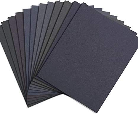 Sarrah Electro coating Emery paper 6080100 Grit Wet Dry Waterproof Sandpaper 9x11 Black 06 Pcs Each Two Pcs  - Image 1