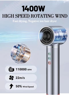 Joshberg 5 in 1 Hot air Blow Dryer Brush Hair Dryer Curling Wand Volumizing Brush Straightening Brush Blow Dryer Brush - 110000 RPM High Speed Multi Styler Hair Straightener,Automatic Curling hair for Fast Drying Curling Volumizing Straightening  - Image 3
