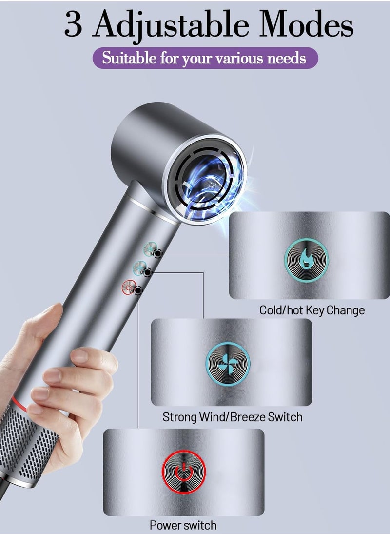 Joshberg 5 in 1 Hot air Blow Dryer Brush Hair Dryer Curling Wand Volumizing Brush Straightening Brush Blow Dryer Brush - 110000 RPM High Speed Multi Styler Hair Straightener,Automatic Curling hair for Fast Drying Curling Volumizing Straightening  - Image 2