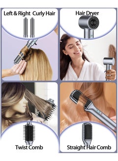 Joshberg 5 in 1 Hot air Blow Dryer Brush Hair Dryer Curling Wand Volumizing Brush Straightening Brush Blow Dryer Brush - 110000 RPM High Speed Multi Styler Hair Straightener,Automatic Curling hair for Fast Drying Curling Volumizing Straightening  - Image 4