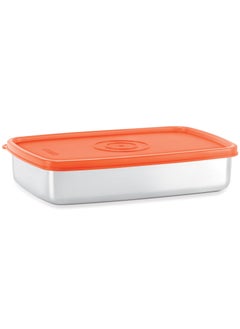 Milton MILTON Steel Pro Rectangular 1000 Stainless Steel Container, 1020 ml, Orange  - Image 1