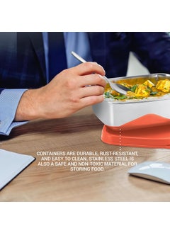 Milton MILTON Steel Pro Rectangular 1000 Stainless Steel Container, 1020 ml, Orange  - Image 3