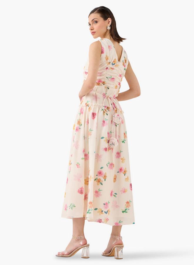 2Xtremz All-Over Floral Print Sleeveless A-line Dress - Image 3