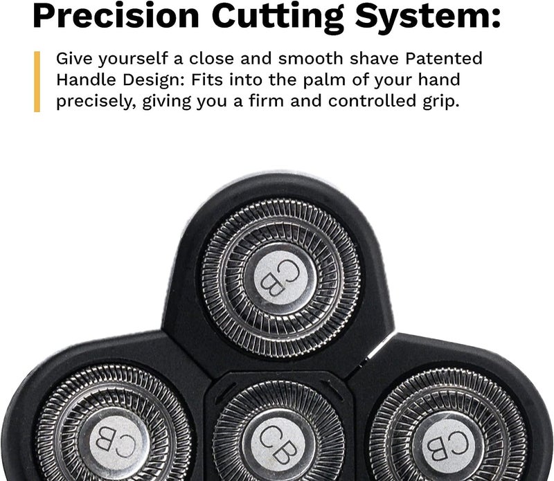 The Cut Buddy Replacement Shaver Head | 5-Blade Universal Rotary Wet & Dry Head Shavers | for Coarse Hair Head/Skull, Arms, Legs, Back, Chest, Men & Women | 1 Unit - Image 2