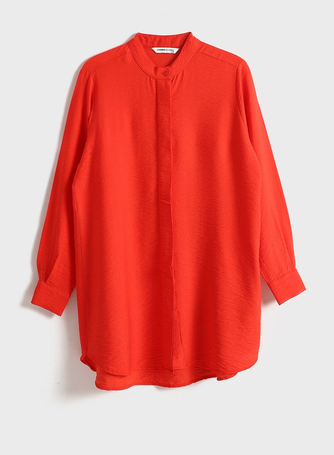 LC WAIKIKI Women's Grandad Collar Plain Shirt Tunic - Image 1