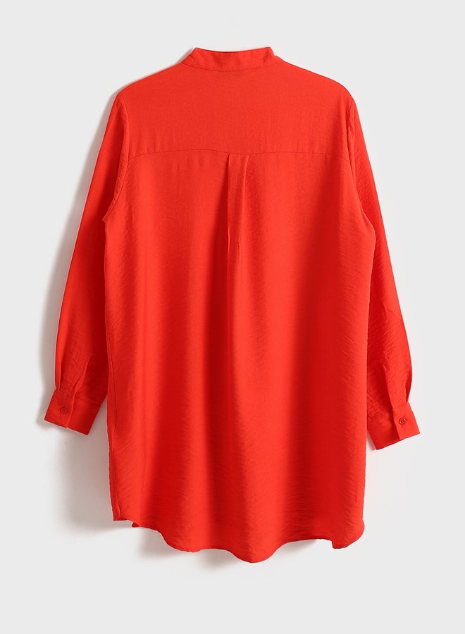 LC WAIKIKI Women's Grandad Collar Plain Shirt Tunic - Image 2