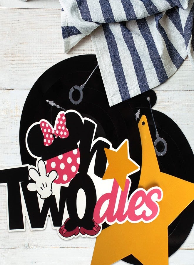 LINGTEER Oh Twodles Birthday Swirls Streamers - Cheers to Girls 2nd Birthday Kids Two Years Old Mouse Theme Party Hanging Decorations. - Image 2