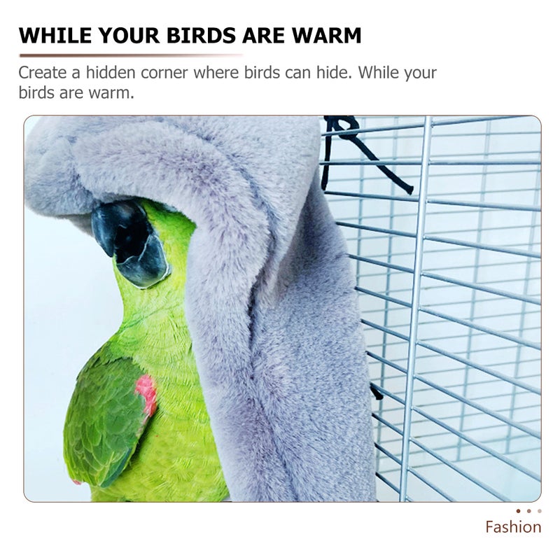 Plush Bedding Bird Blanket Parrot Warm Sleeping Blanket Winter Plush Bird Shawl Bird House - Image 5