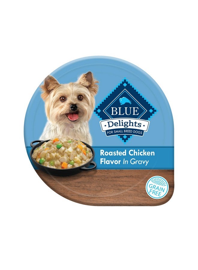بلو بافلو طعام كلاب بلو بافالو ديلايتس الطبيعي الرطب للسلالات الصغيرة، بنكهة دجاج مشوي في مرق، 3.5 أونصة، 12 كوبًا - Image 1