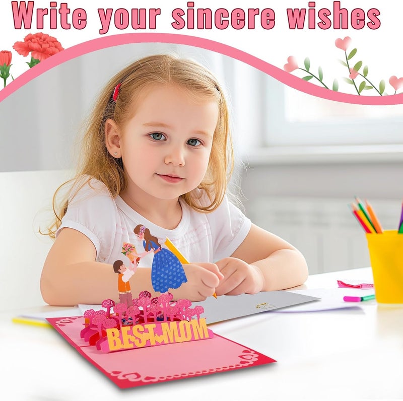 KASTWAVE 3D Pop-Up Mother'S Day Card & Birthday Card For Mom - Unique Message Card For Wife, Daughter, Or Grandma - Includes Blank Envelope, Perfect For Celebrating Special Moments - Image 3