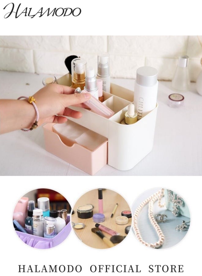 هالامودو منظم مكياج بلاستيكي للتخزين باللون الوردي - Image 3