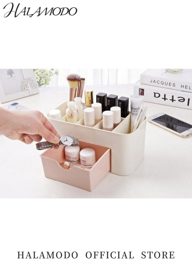 هالامودو منظم مكياج بلاستيكي للتخزين باللون الوردي - Image 2