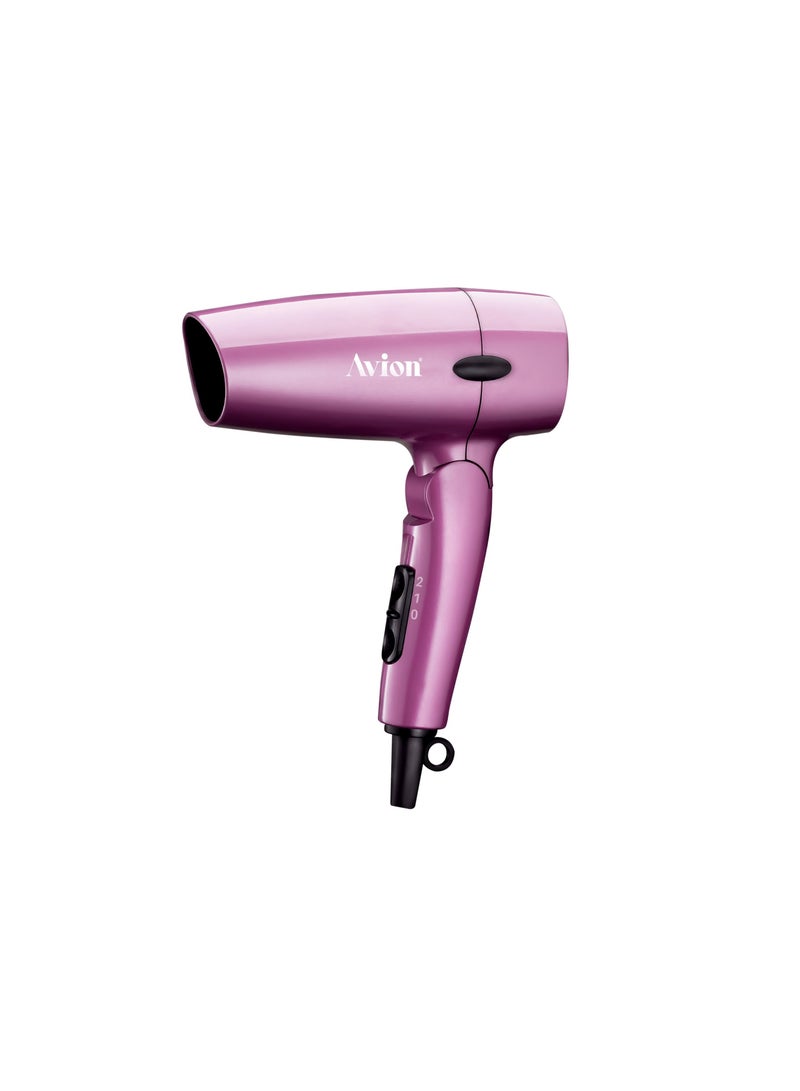 Avion Travel Hair Dryer | Foldable Handle | Narrow Concentrator for Focused Airflow | Quick & Gentle Drying |  Easy Handling | 2 Speed Settings - Image 1
