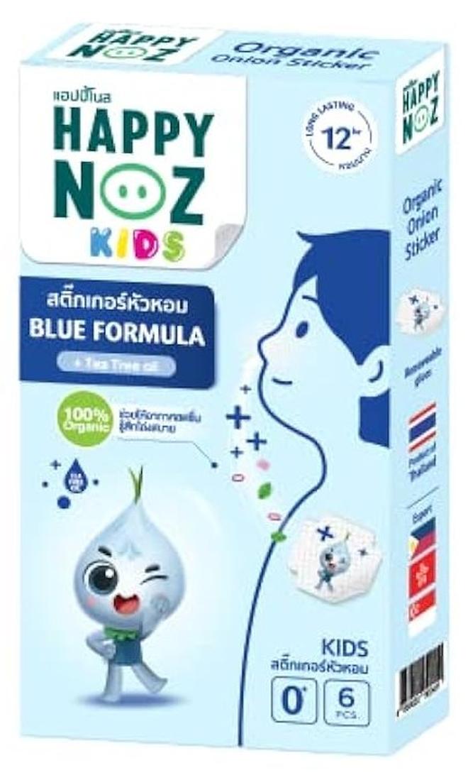 Happy Noz Organic Onion Sticker for Kids | Blue Formula + Tea Tree Oil | Safe Natural Breath Easy Patch | 6 Pcs | 12H Duration - Image 1