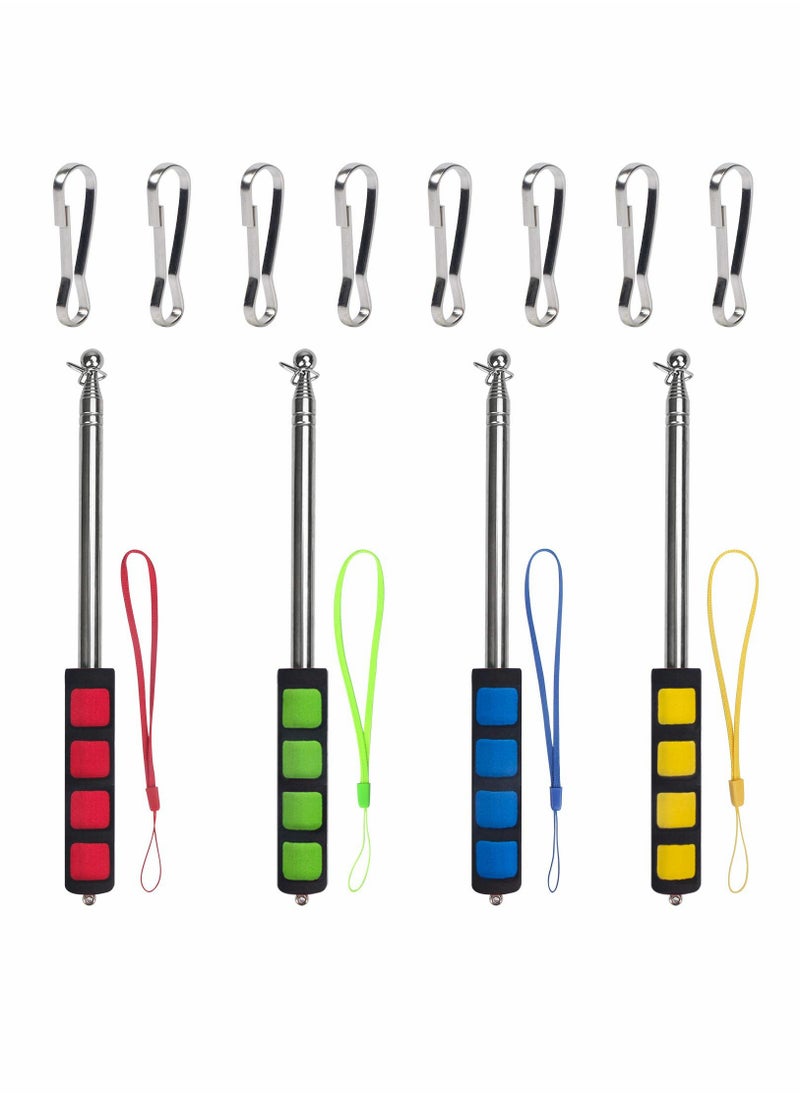 SYOSI - Telescopic Flag Pole, Portable Pole for Camping with Lanyard, 1.6m Poles Stick Tourist Guide Travelling Presentation Pointer 4pcs, Random Color - Image 1