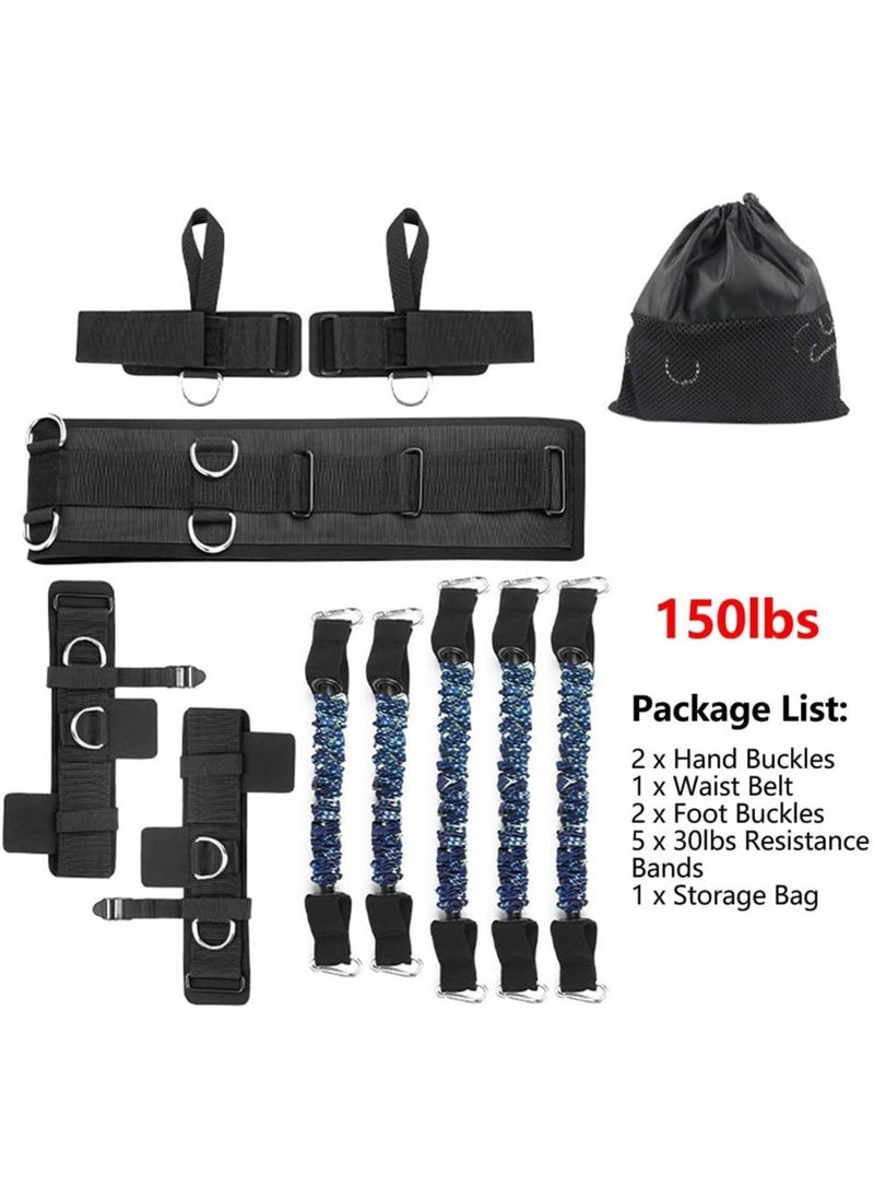 Generic 11pcs,Boxing Resistance Bands Set for Speed and Agility, Workout Band Ankle Exercise Bands Legs Ankle Straps for Resistance Training Enhance Explosive Power  - Image 2
