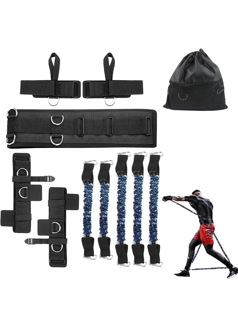 Generic 11pcs,Boxing Resistance Bands Set for Speed and Agility, Workout Band Ankle Exercise Bands Legs Ankle Straps for Resistance Training Enhance Explosive Power  - Image 1
