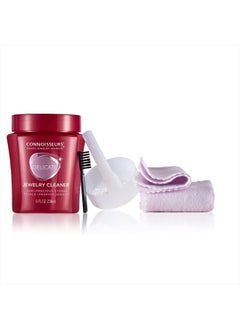 CONNOISSEURS All-Purpose Jewelry Cleaning Kit, Liquid Solution & Silver & Gold Jewelry Polishing Cloths, 8 Ounce  - Image 1