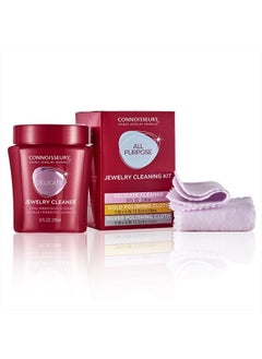 CONNOISSEURS All-Purpose Jewelry Cleaning Kit, Liquid Solution & Silver & Gold Jewelry Polishing Cloths, 8 Ounce  - Image 2