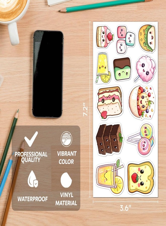 RABOWA Food Stickers Pack for Teens Students Cute Vinyl Sticker Set with 108Pcs Scrapbook Water Bottle Laptop Journal Skateboard Decoration Bike Car Motorcycle - Image 3