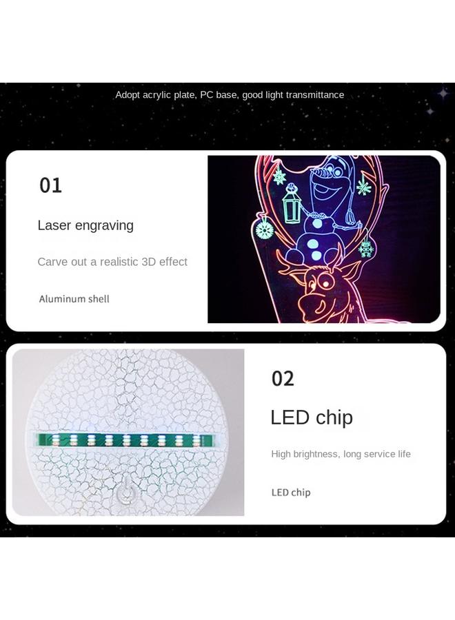 Bluejw 3D Night Light Cartoon Animation Dynamic Tri-color Acrylic Bedside Lamp Remote Control Creative LED Table Lamp - Image 4