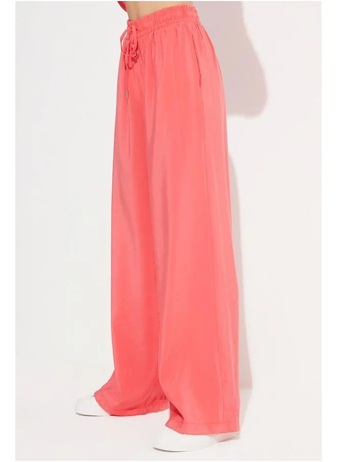 JUNE June Exclusive Elastic Waist Modal Blend Trouser Red