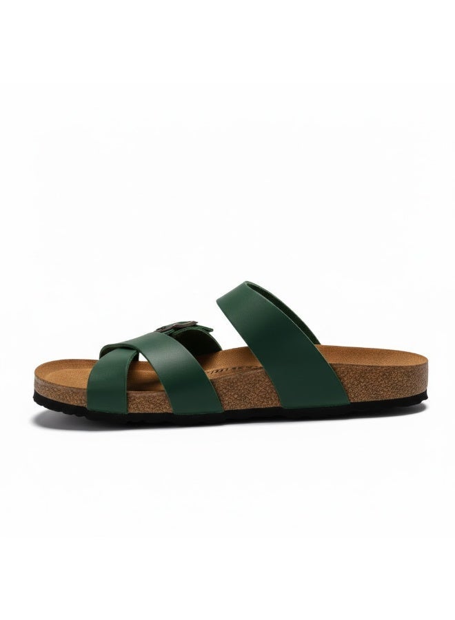 Stylish men's slippers with a modern and comfortable design – genuine leather and non-slip orthopedic sole, available in various sizes and colors. - Image 2