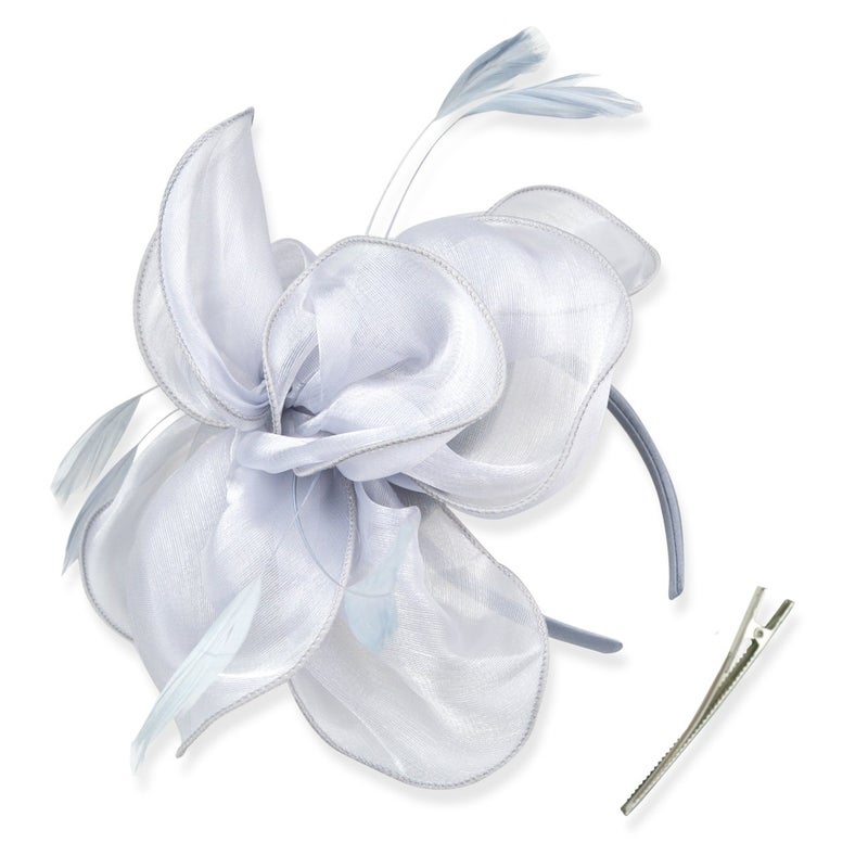DRESHOW Fascinators Hat Tea Party Headwear Ribbons Feathers on a Headband and a Clip for Girls and Women - Image 1