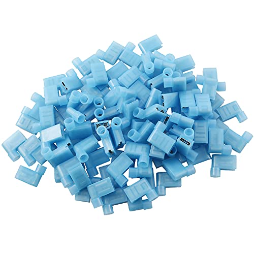 Longdex Right Angle Spade Connector 100PCS 16-14AWG Flag L Shape Insulated Spade Crimp Terminal Connector Blue - Image 5