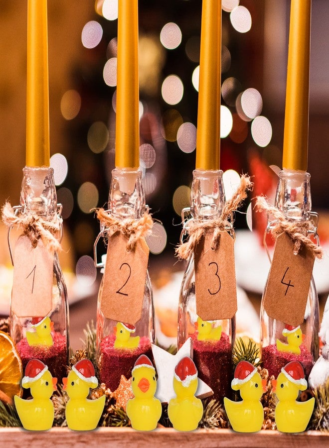 Yuronam 70 Pcs Tiny Christmas Ducks Mini Resin Ducks Miniature Ornaments for Slime, Dollhouse, Garden Decoration(Christmas Hat Yellow Duck) - Image 4