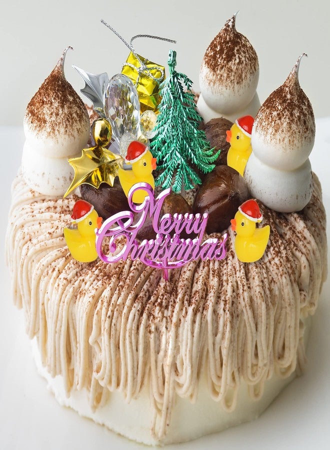Yuronam 70 Pcs Tiny Christmas Ducks Mini Resin Ducks Miniature Ornaments for Slime, Dollhouse, Garden Decoration(Christmas Hat Yellow Duck) - Image 3