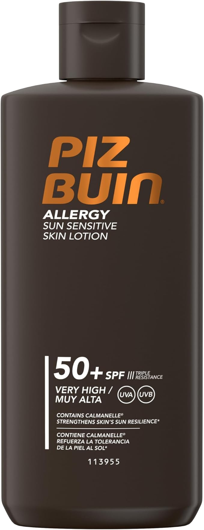 Piz Buin كريم الشمس بيز بوين للحساسية للبشرة الحساسة SPF 50 مرطب 200 مل لوشن واقي من الشمس مغذي ومرطب للغاية مع كالمانيل مقاوم للماء والعرق - Image 1