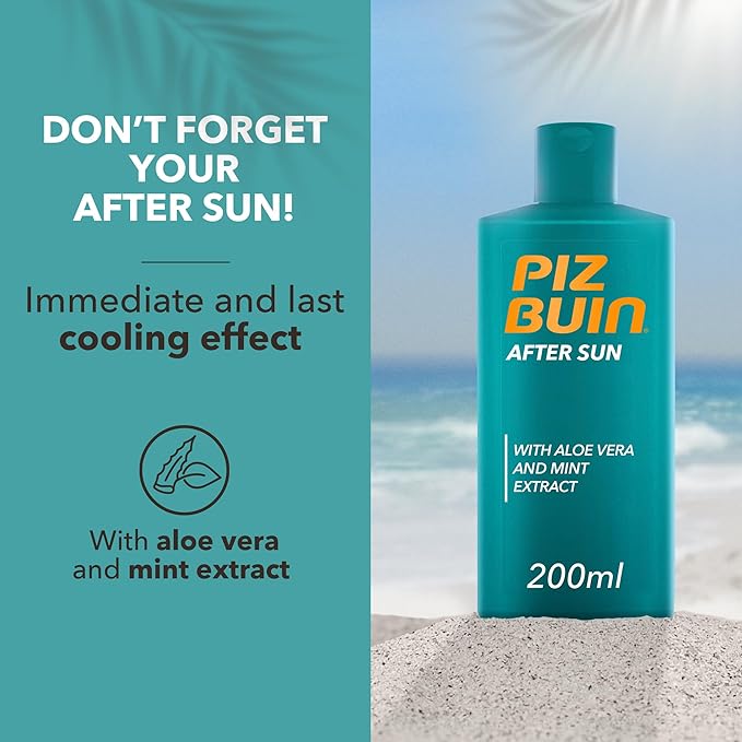 Piz Buin كريم الشمس بيز بوين للحساسية للبشرة الحساسة SPF 50 مرطب 200 مل لوشن واقي من الشمس مغذي ومرطب للغاية مع كالمانيل مقاوم للماء والعرق - Image 5