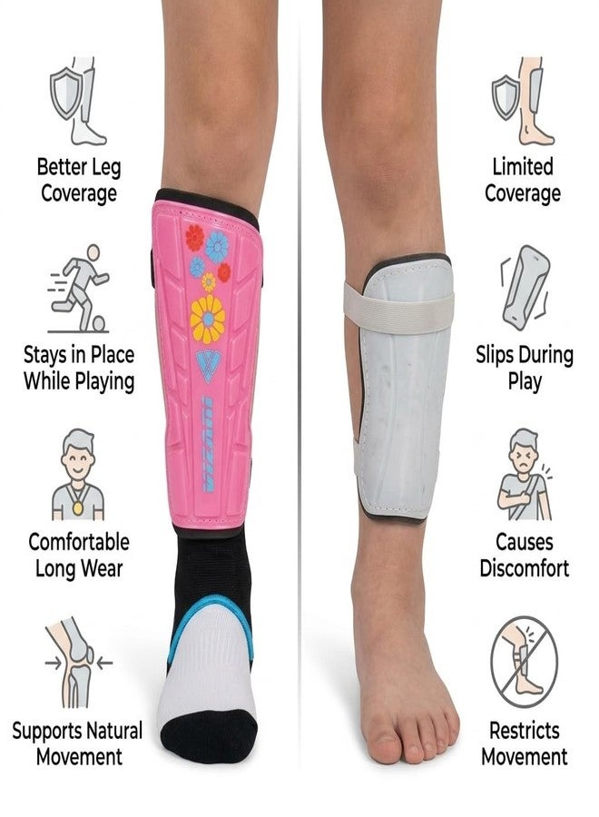 Vizari Blossom Soccer Shin Guards for Kids, Youth, Adults - Lightweight Protective, Dual-Layered Design for Boys, Girls, Men & Women - Stylish & Durable - Image 5