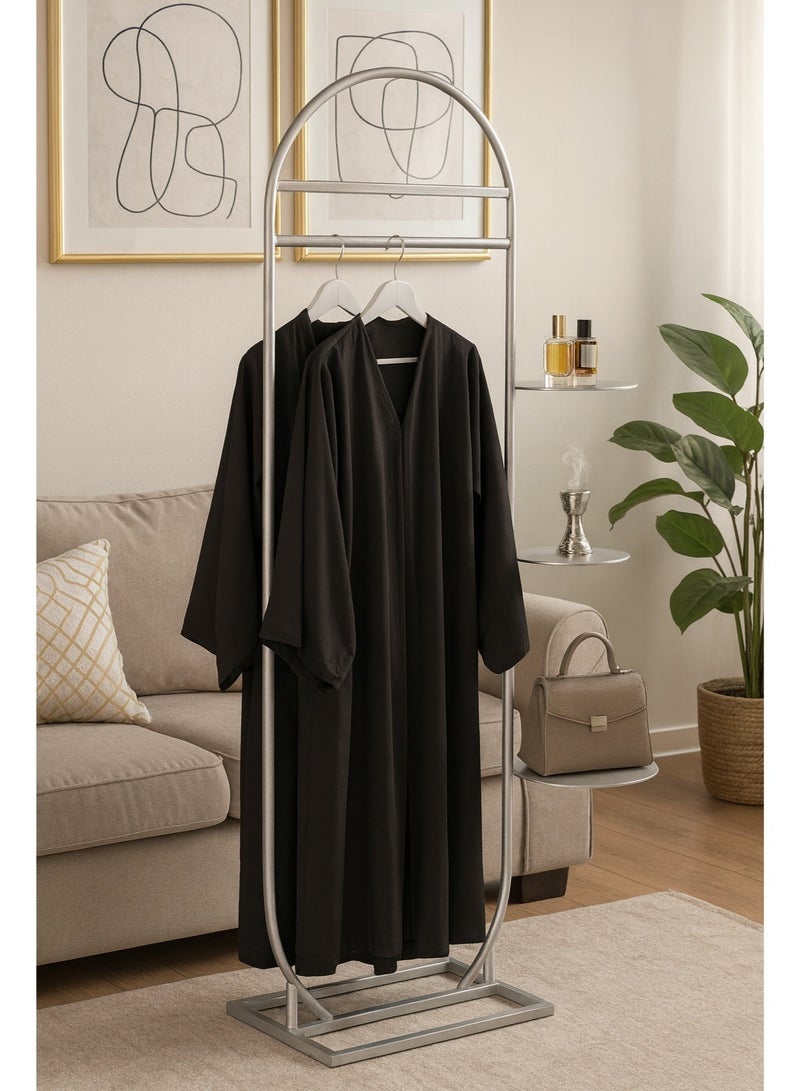 bilutih Silver clothes hanger, abaya hanger with a stand for perfumes and incense - Image 2