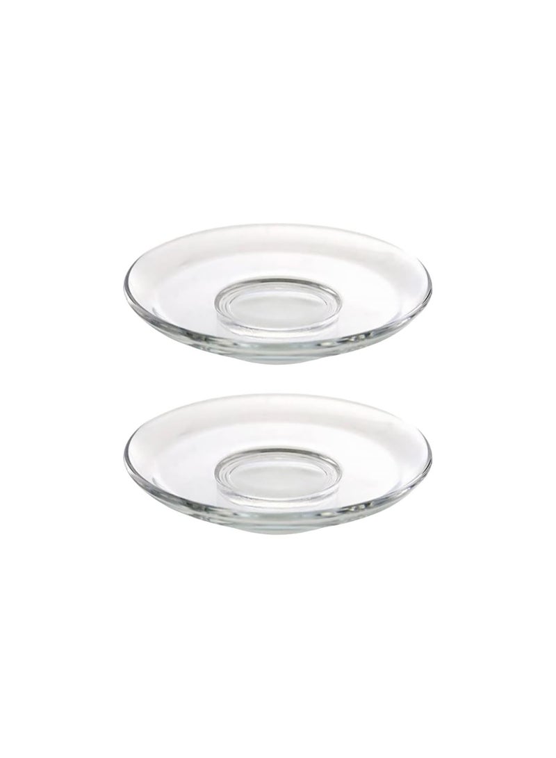 GGOOT Operitacx 4Pcs Tea Glass Saucers Round Clear Glass Saucers Glass Coffee Mug Saucers Snack Storage Plate Dishes for Servicing, Fruits, Coffee, and Tea Cups - Image 1