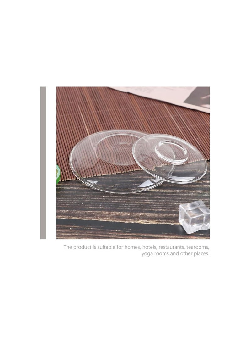GGOOT Operitacx 4Pcs Tea Glass Saucers Round Clear Glass Saucers Glass Coffee Mug Saucers Snack Storage Plate Dishes for Servicing, Fruits, Coffee, and Tea Cups - Image 2